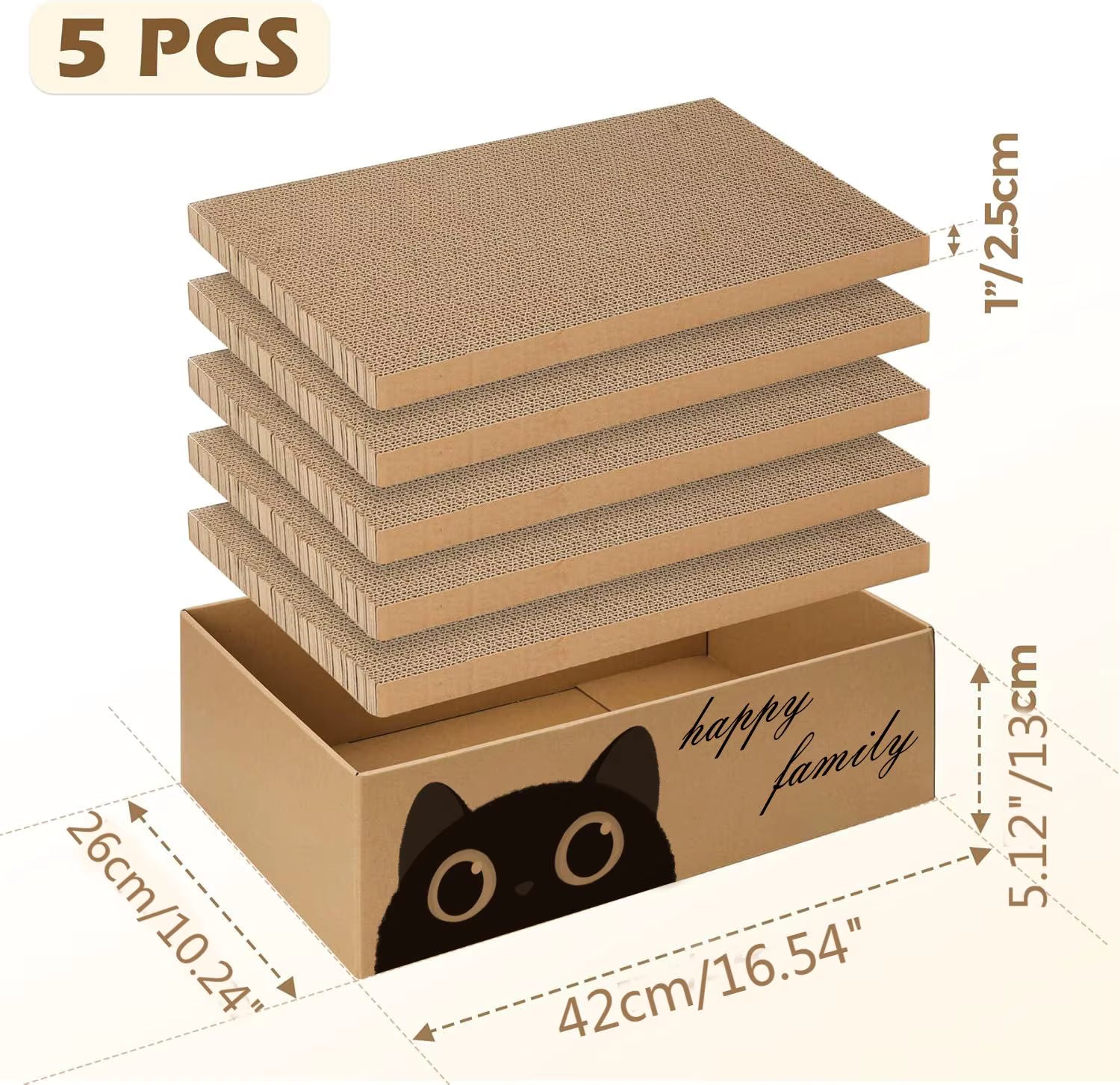 5-Layer Cardboard Cat Scratcher & Lounge Bed — Durable Furniture Protector